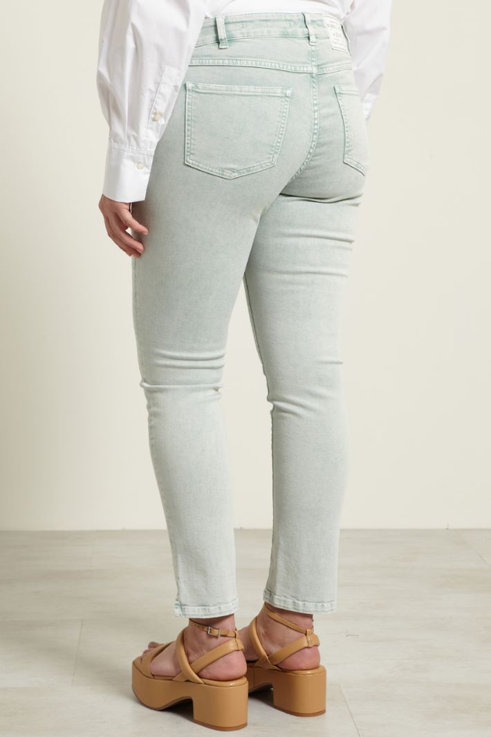 Pantaloni slim con spacchetti - SALVIA - Fashion Market - 4