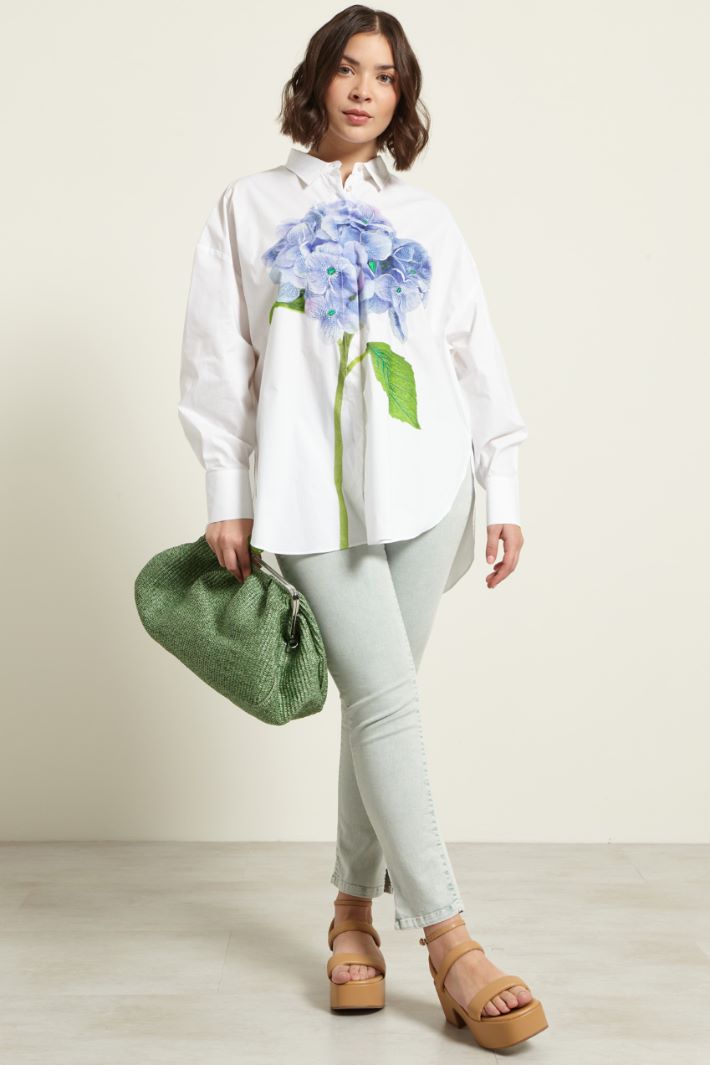 Pantaloni slim con spacchetti - SALVIA - Fashion Market