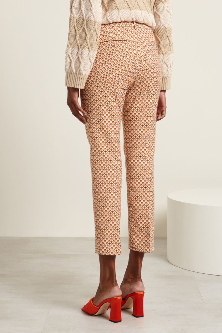 Pantaloni jacquard con piega stirata Fashion Market - 4