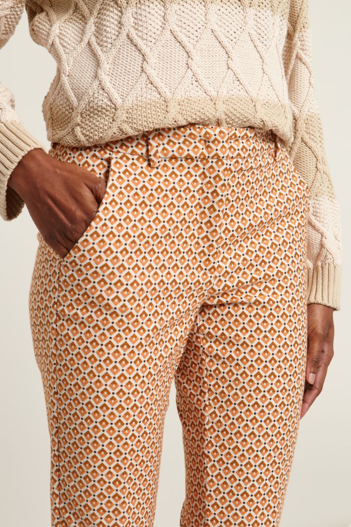 Pantaloni jacquard con piega stirata Fashion Market - 3