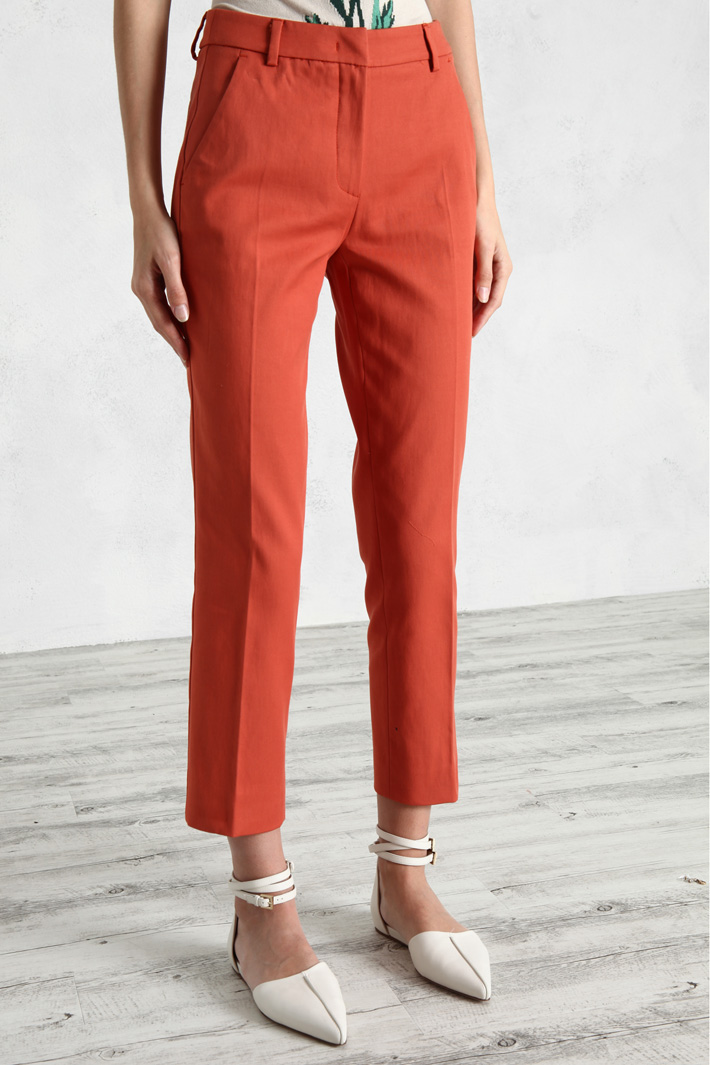 Pantaloni dritti in cotone - CORALLO - Fashion Market - 5
