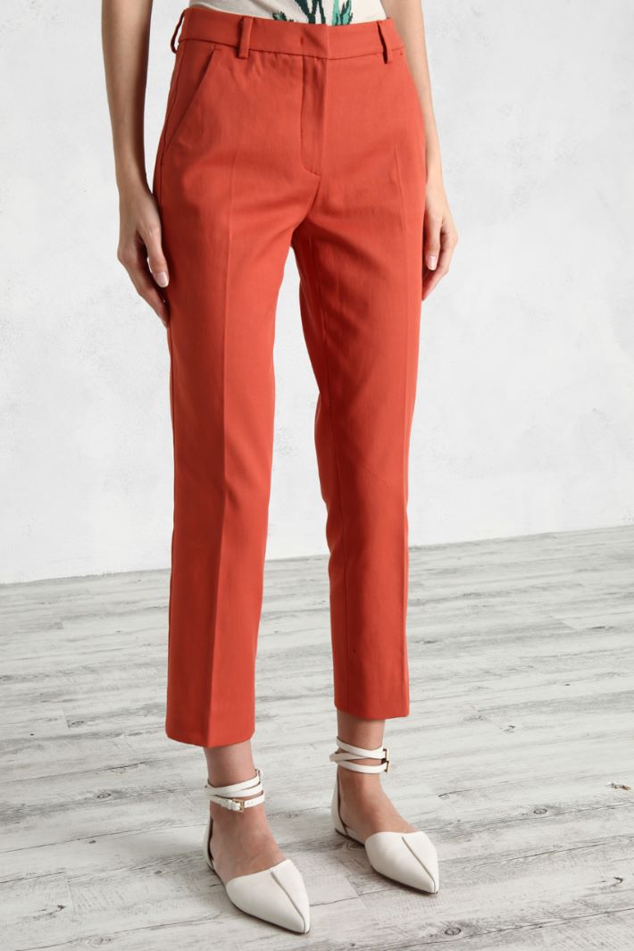 Pantaloni dritti in cotone - CORALLO - Fashion Market - 2