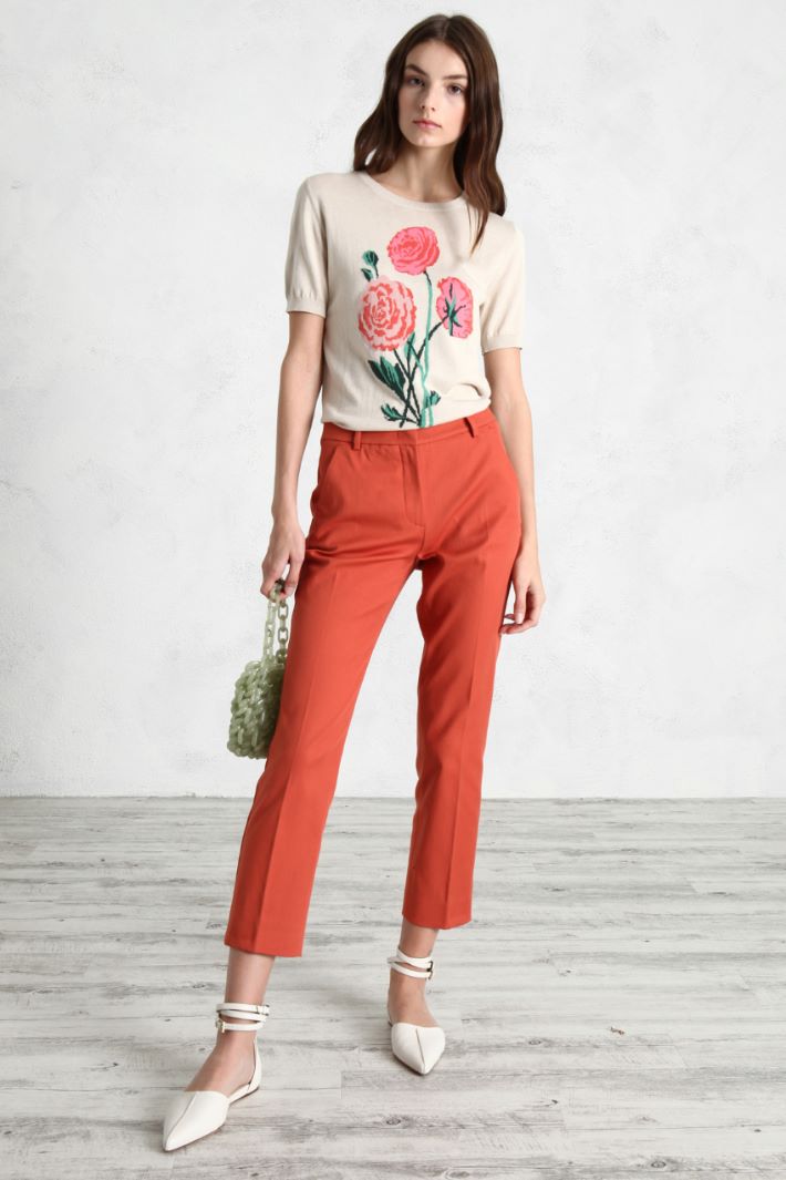 Pantaloni dritti in cotone - CORALLO - Fashion Market