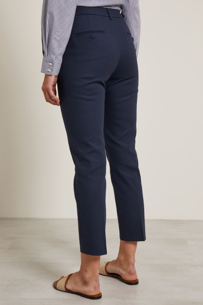 Pantaloni a sigaretta in piquet - BLU NOTTE - Fashion Market - 4