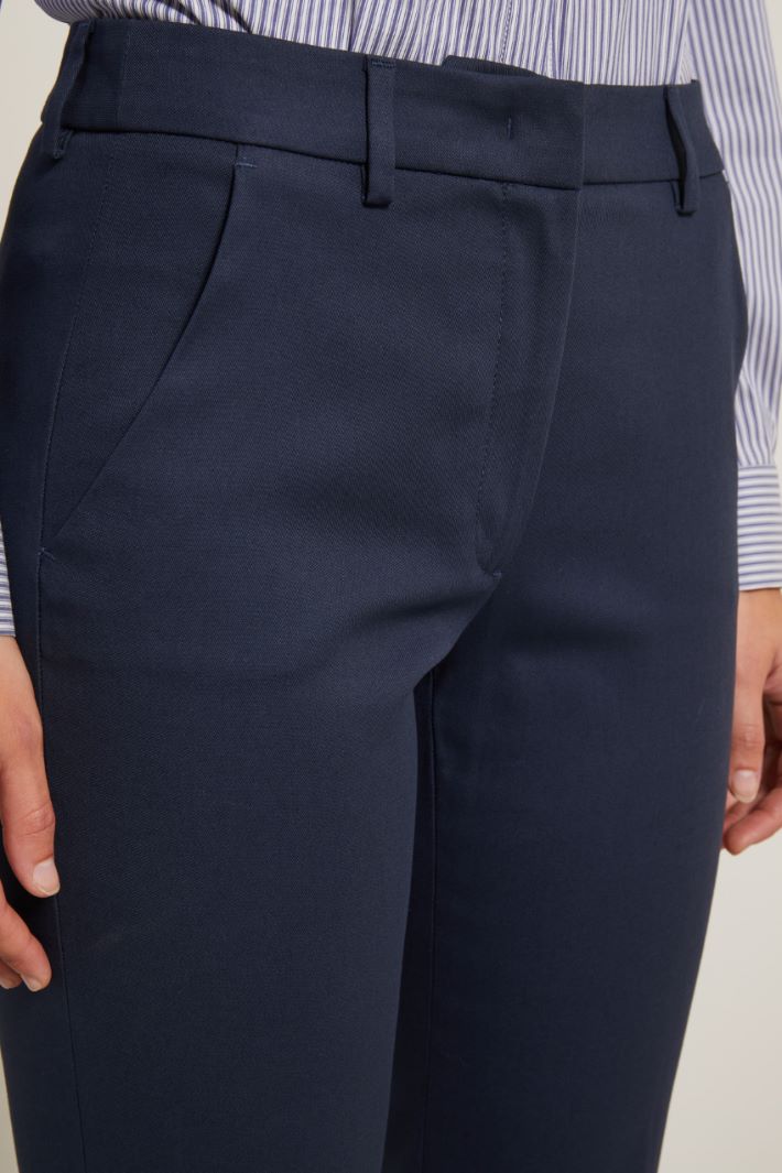 Pantaloni a sigaretta in piquet - BLU NOTTE - Fashion Market - 3