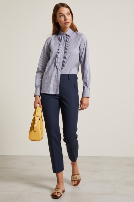 Pantaloni a sigaretta in piquet - Fashion Market