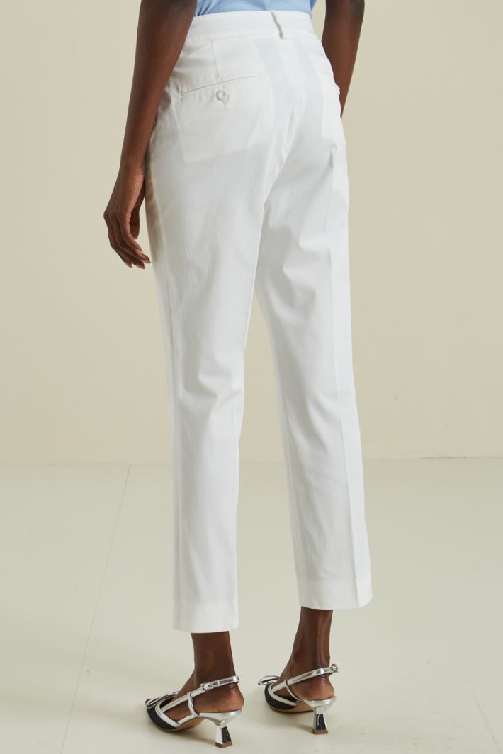 Pantaloni in gabardina - BIANCO - Fashion Market - 4