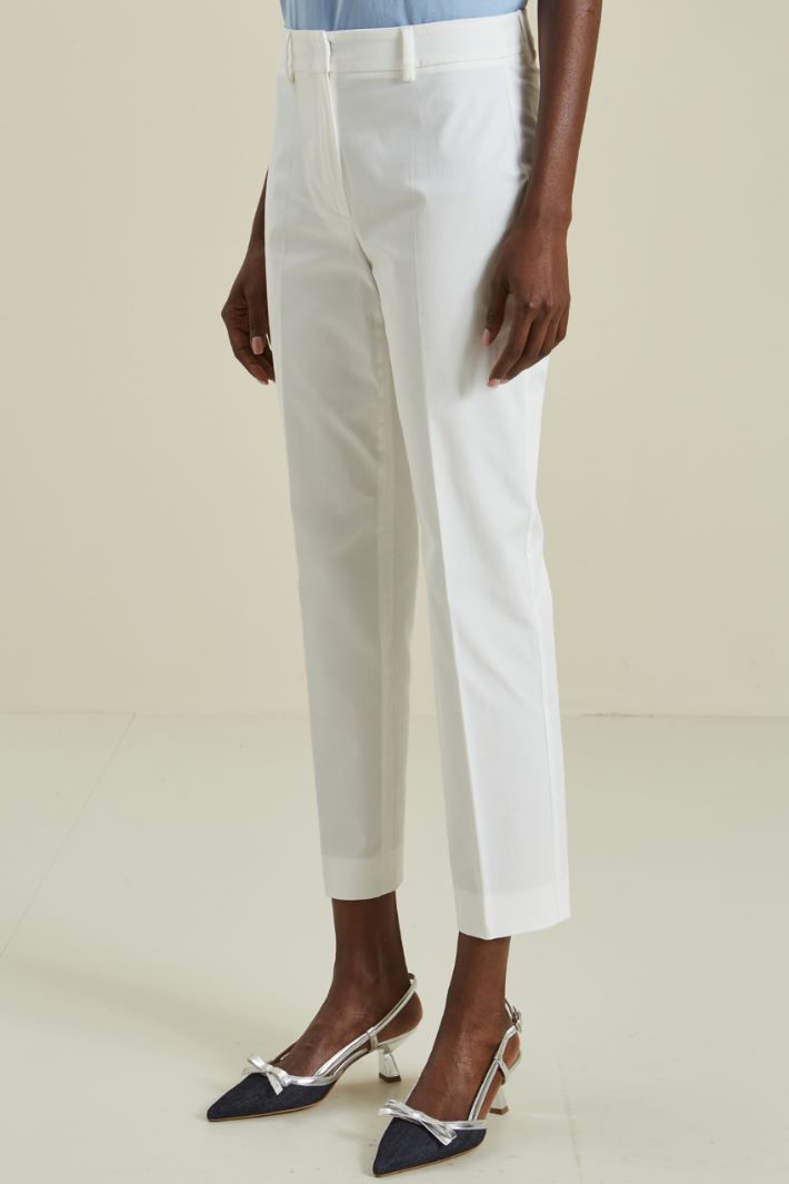 Pantaloni in gabardina - BIANCO - Fashion Market - 2