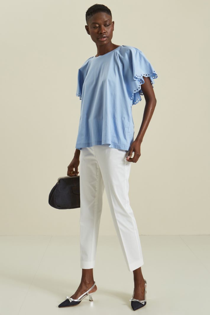 Pantaloni in gabardina - BIANCO - Fashion Market