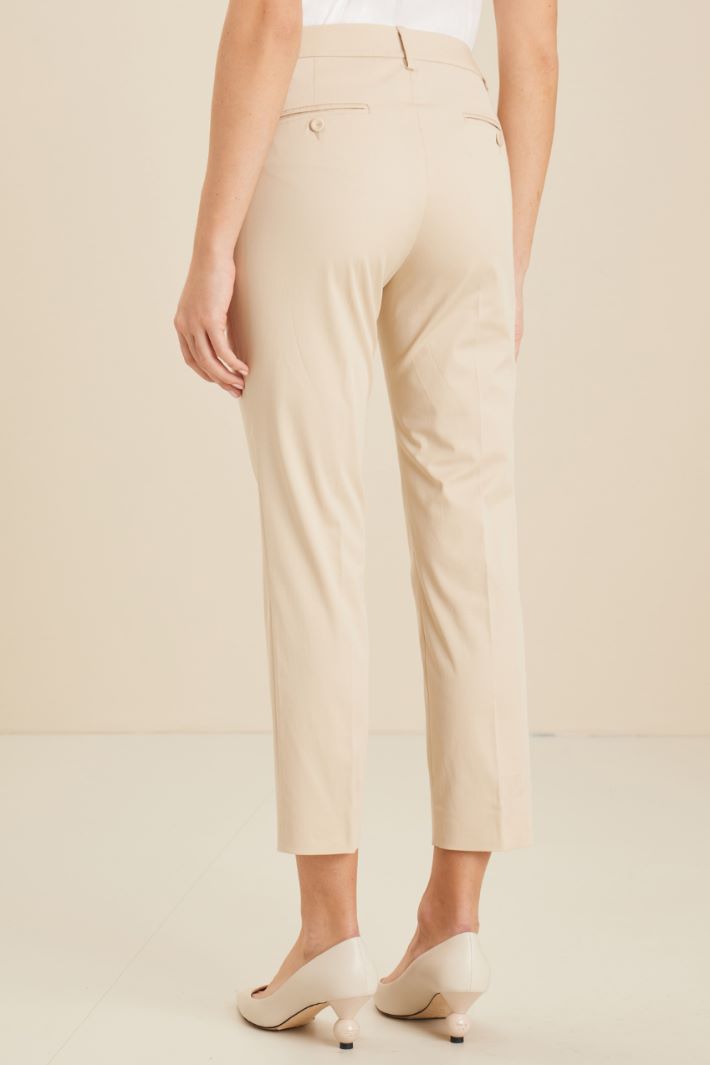 Pantaloni in gabardina - BEIGE - Fashion Market - 4