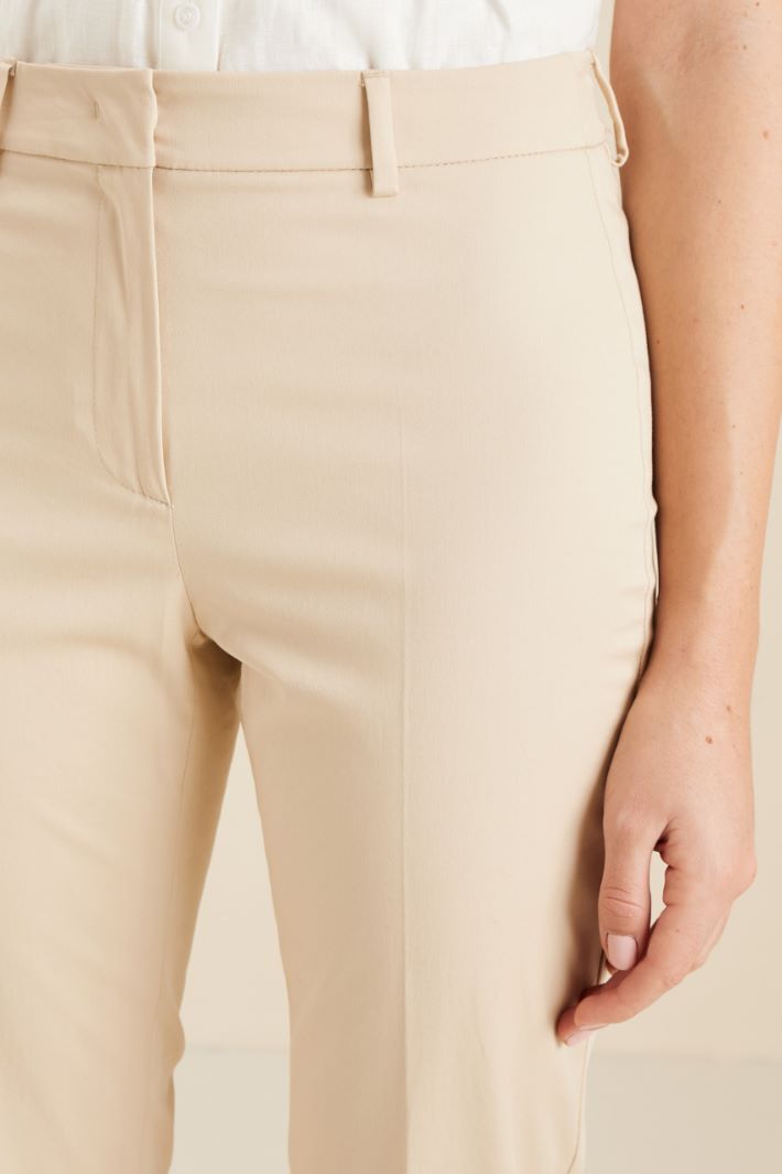 Pantaloni in gabardina - BEIGE - Fashion Market - 3