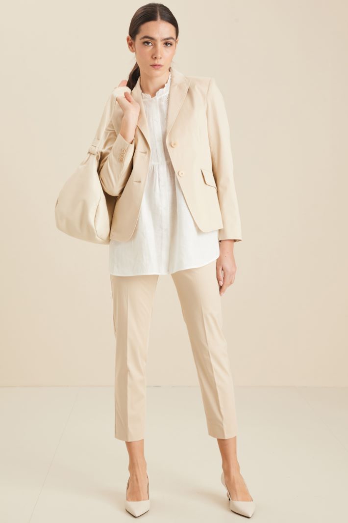 Pantaloni in gabardina - BEIGE - Fashion Market