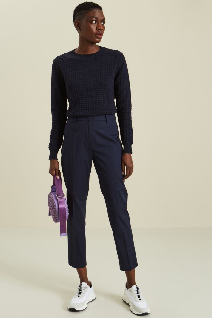 Pantaloni in gabardina - BLU NOTTE - Fashion Market