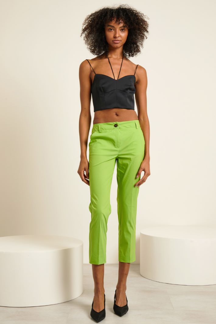 Pantaloni chino in cotone - VERDE MELA - Fashion Market
