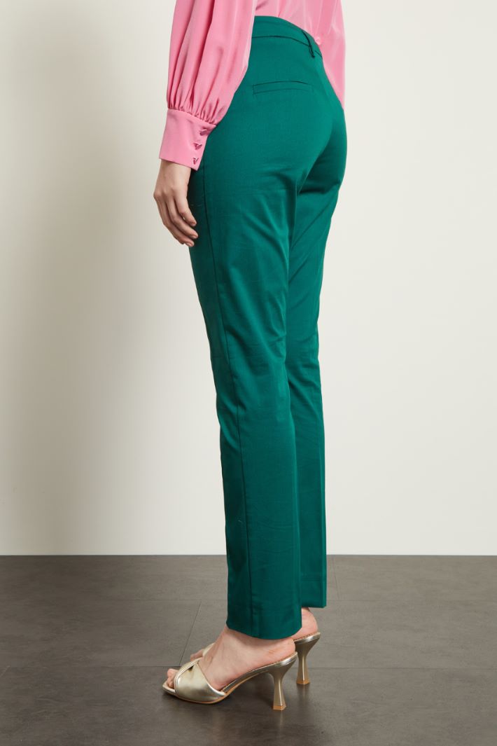 Pantaloni con piega stirata - VERDE SCURO - Fashion Market - 4