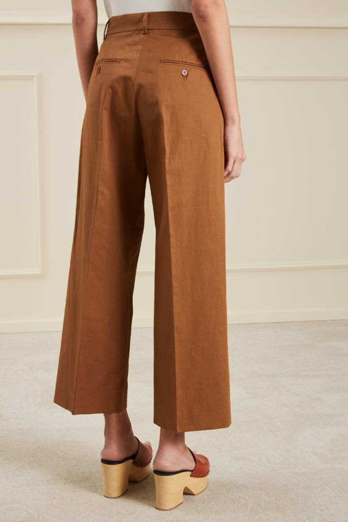 Pantaloni in twill di cotone - TABACCO - Fashion Market - 4