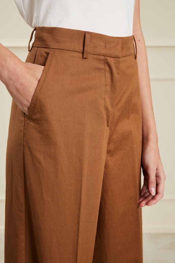 Pantaloni in twill di cotone - TABACCO - Fashion Market - 3