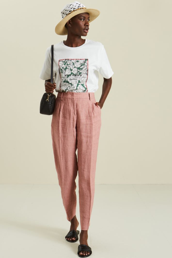 Pantaloni in stuoia di lino - MALVA - Fashion Market
