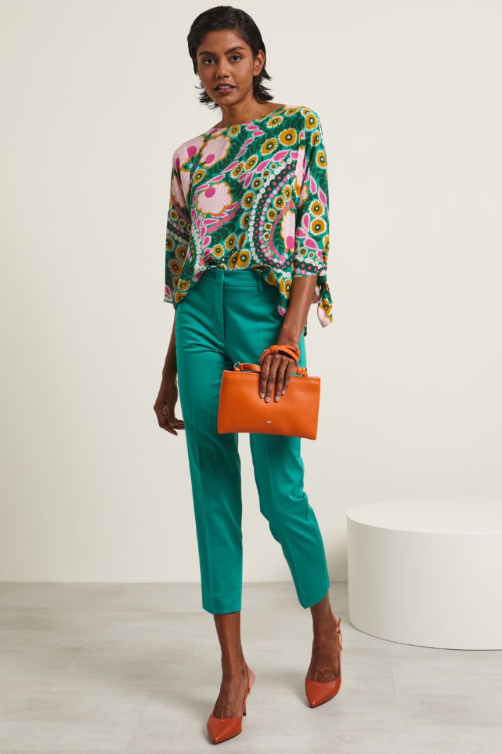 Pantaloni in raso  - VERDE - Fashion Market