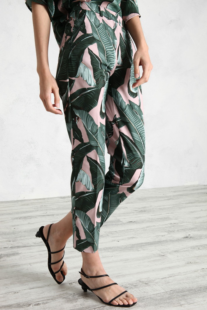 Pantaloni in faille di cotone - ROSA VERDE - Fashion Market - 5
