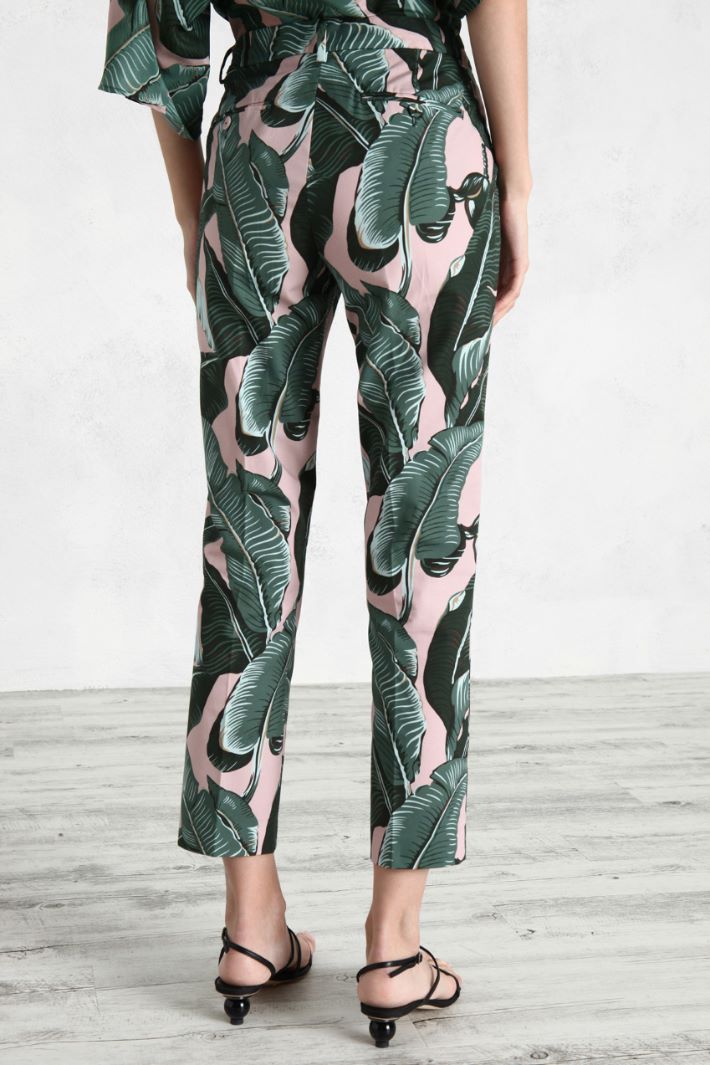 Pantaloni in faille di cotone - ROSA VERDE - Fashion Market - 4
