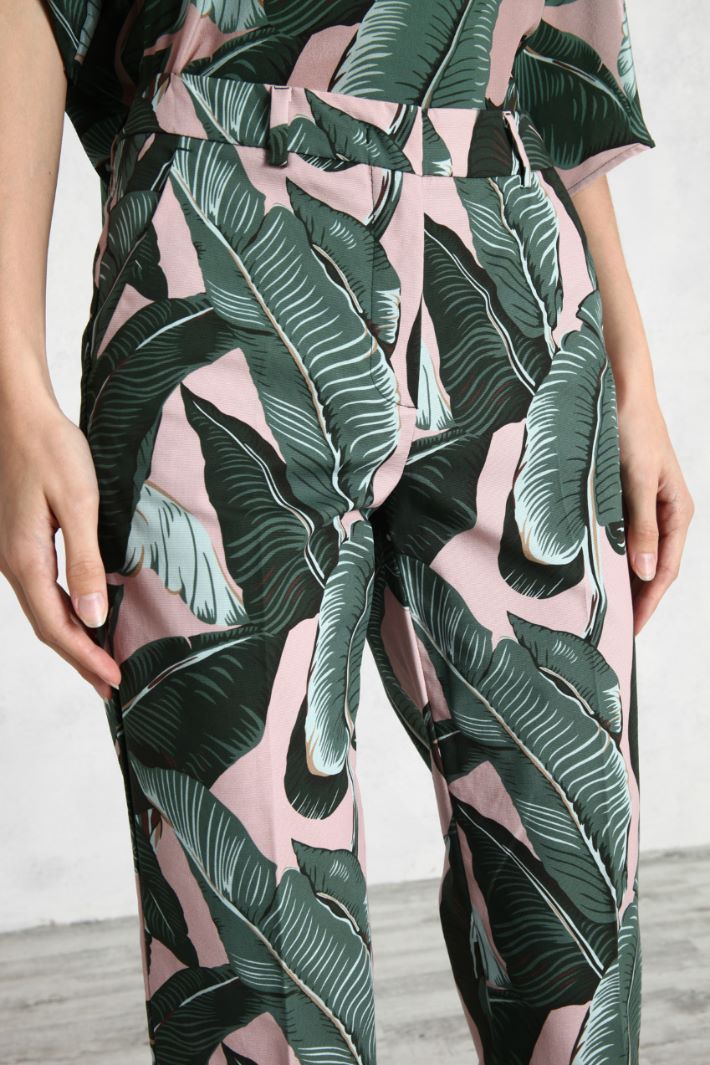Pantaloni in faille di cotone - ROSA VERDE - Fashion Market - 3