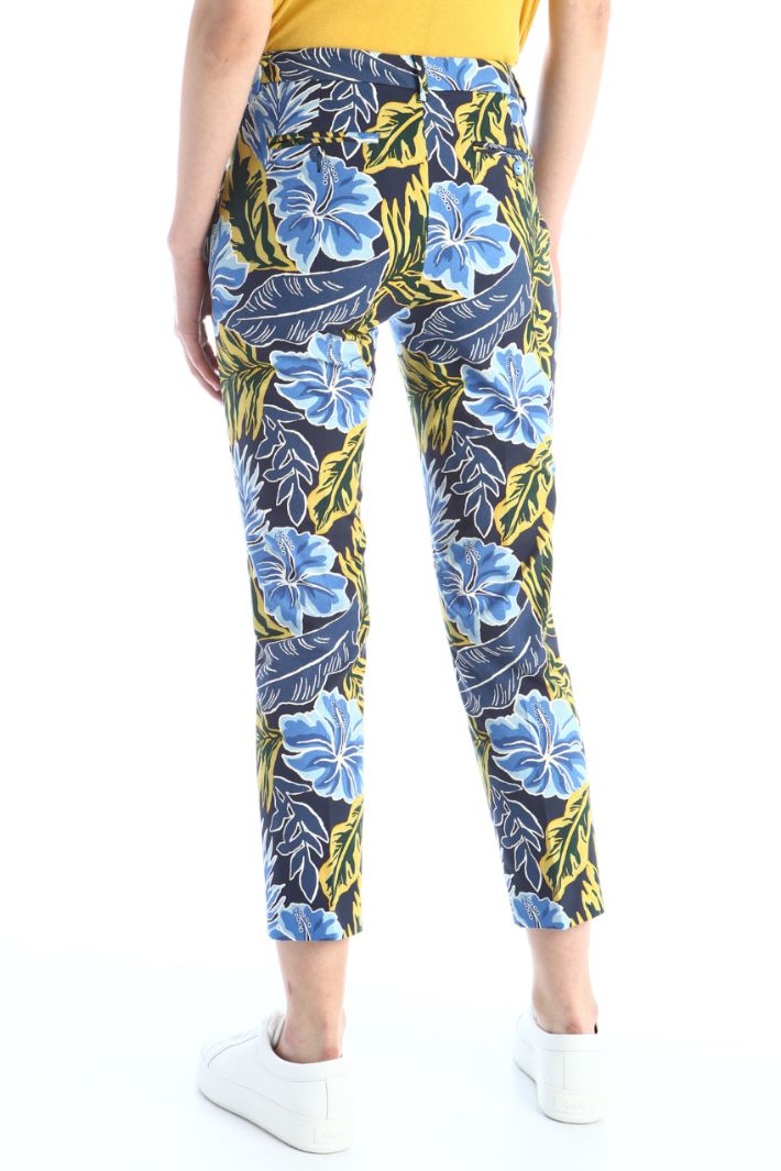 Pantaloni in faille di cotone - BLU GIALLO - Fashion Market - 4