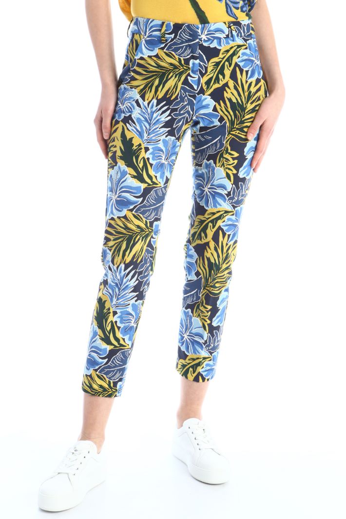 Pantaloni in faille di cotone - BLU GIALLO - Fashion Market - 2