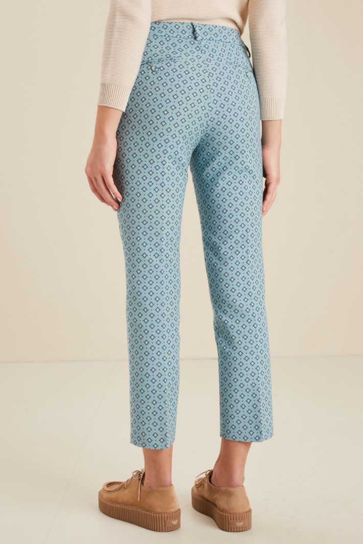 Pantaloni jacquard - AZZURRO POLVERE - Fashion Market - 4