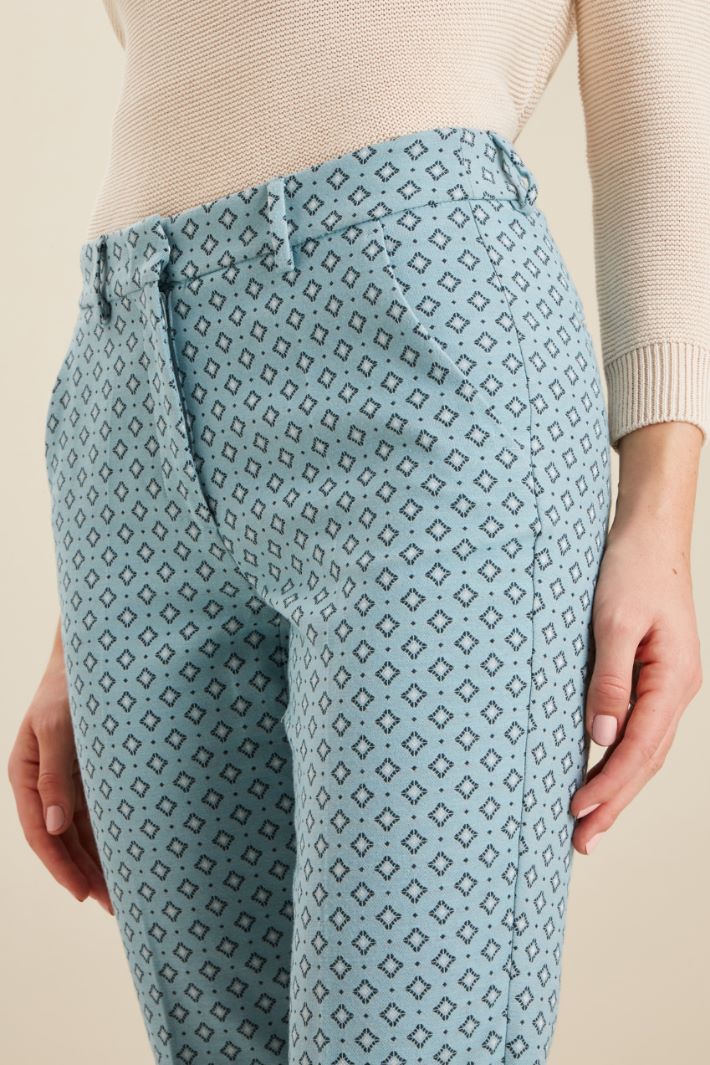 Pantaloni jacquard - AZZURRO POLVERE - Fashion Market - 3