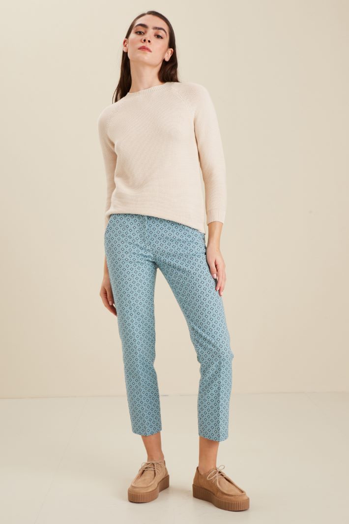 Pantaloni jacquard - AZZURRO POLVERE - Fashion Market