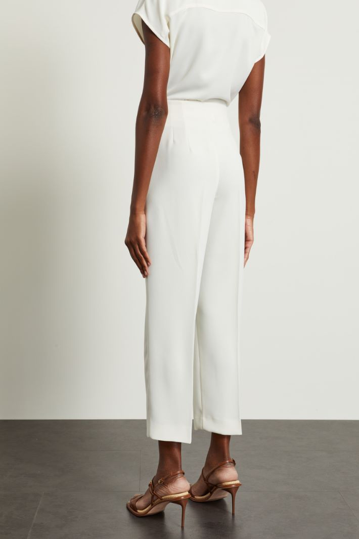 Pantaloni carrot in cady - BIANCO PANNA - Fashion Market - 4