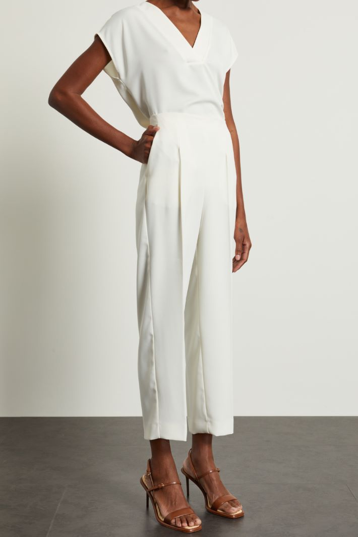 Pantaloni carrot in cady - BIANCO PANNA - Fashion Market - 2