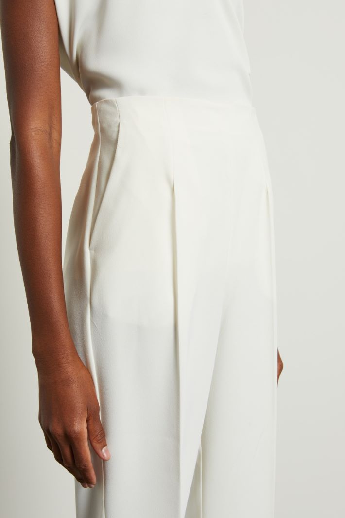 Pantaloni carrot in cady - BIANCO PANNA - Fashion Market - 3