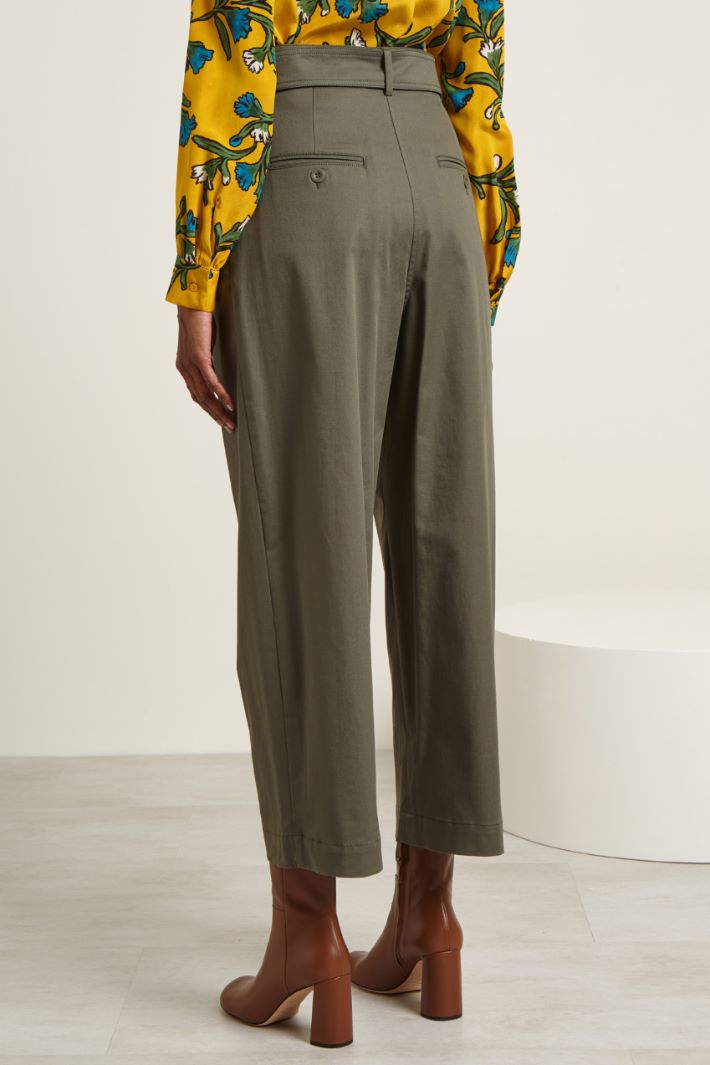 Pantaloni con cintura  - KAKI SCURO - Fashion Market - 4