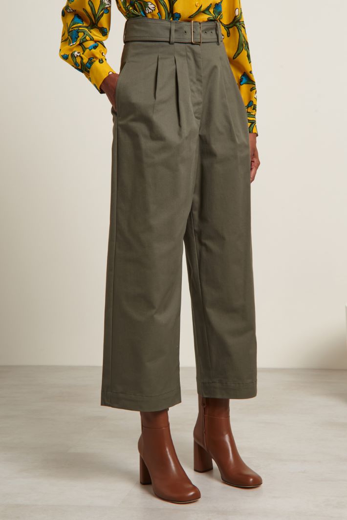 Pantaloni con cintura  - KAKI SCURO - Fashion Market - 2