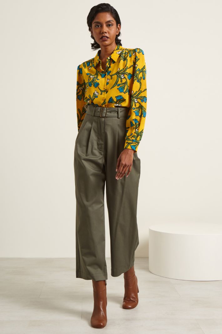 Pantaloni con cintura  - KAKI SCURO - Fashion Market