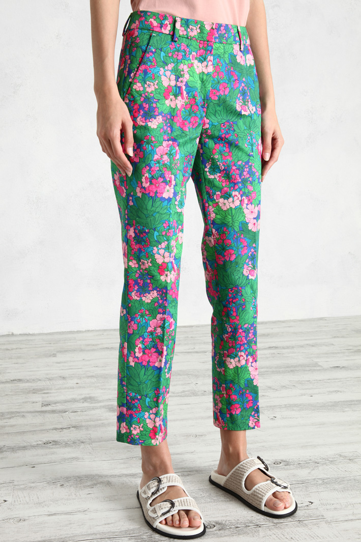 Pantaloni in gabardine - VERDE ROSA - Fashion Market - 5
