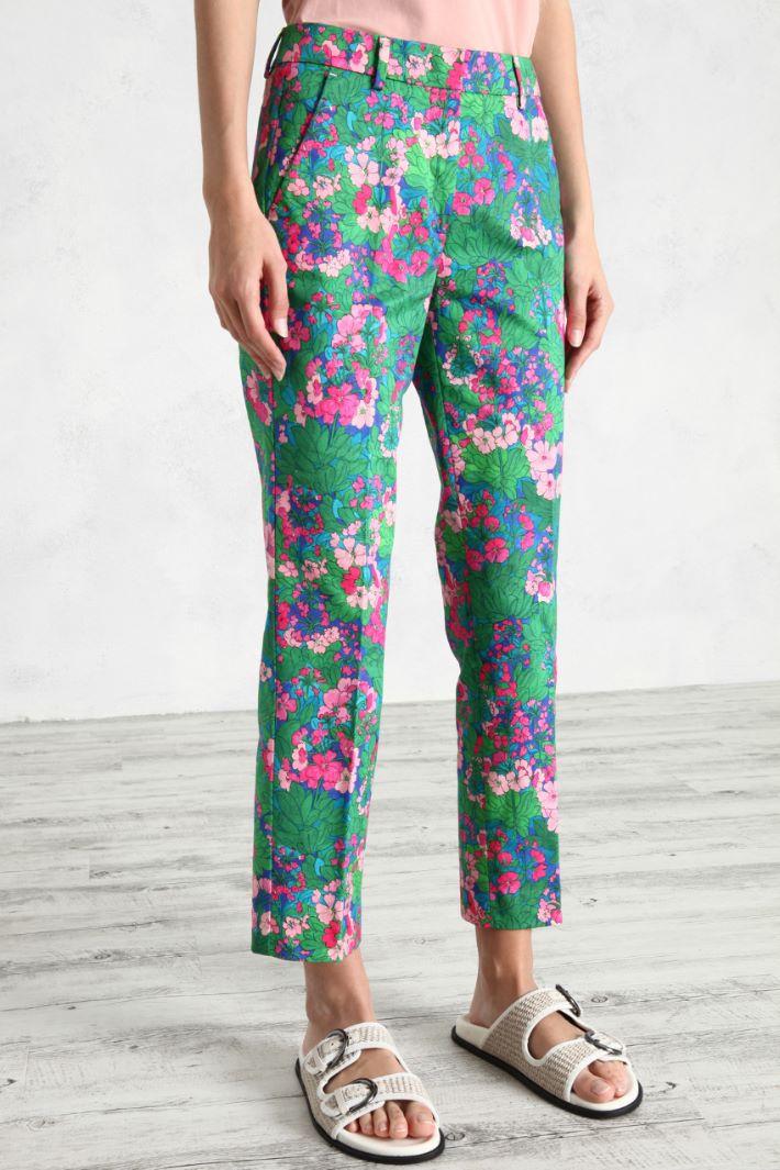 Pantaloni in gabardine - VERDE ROSA - Fashion Market - 2