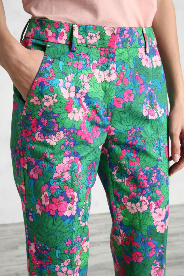 Pantaloni in gabardine - VERDE ROSA - Fashion Market - 3