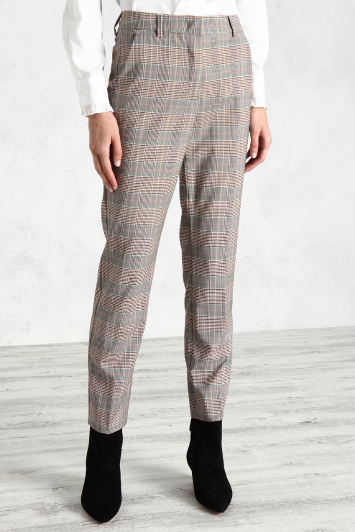 Pantaloni sigaretta tinto filo - NERO BIANCO ROSSO - Fashion Market - 5