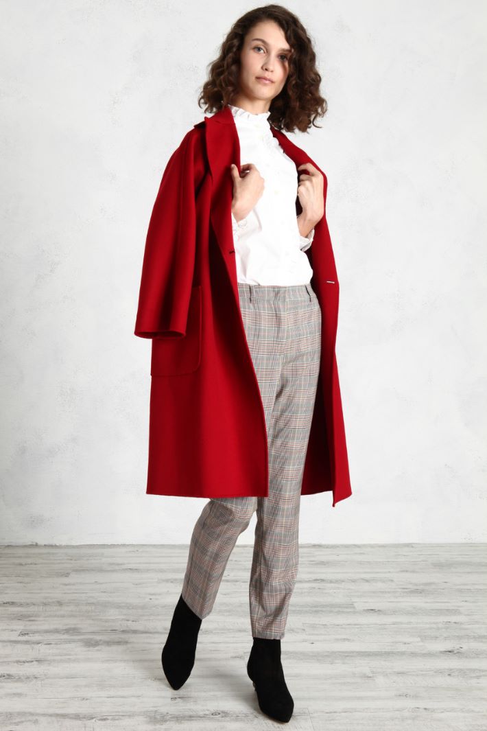 Pantaloni sigaretta tinto filo - NERO BIANCO ROSSO - Fashion Market