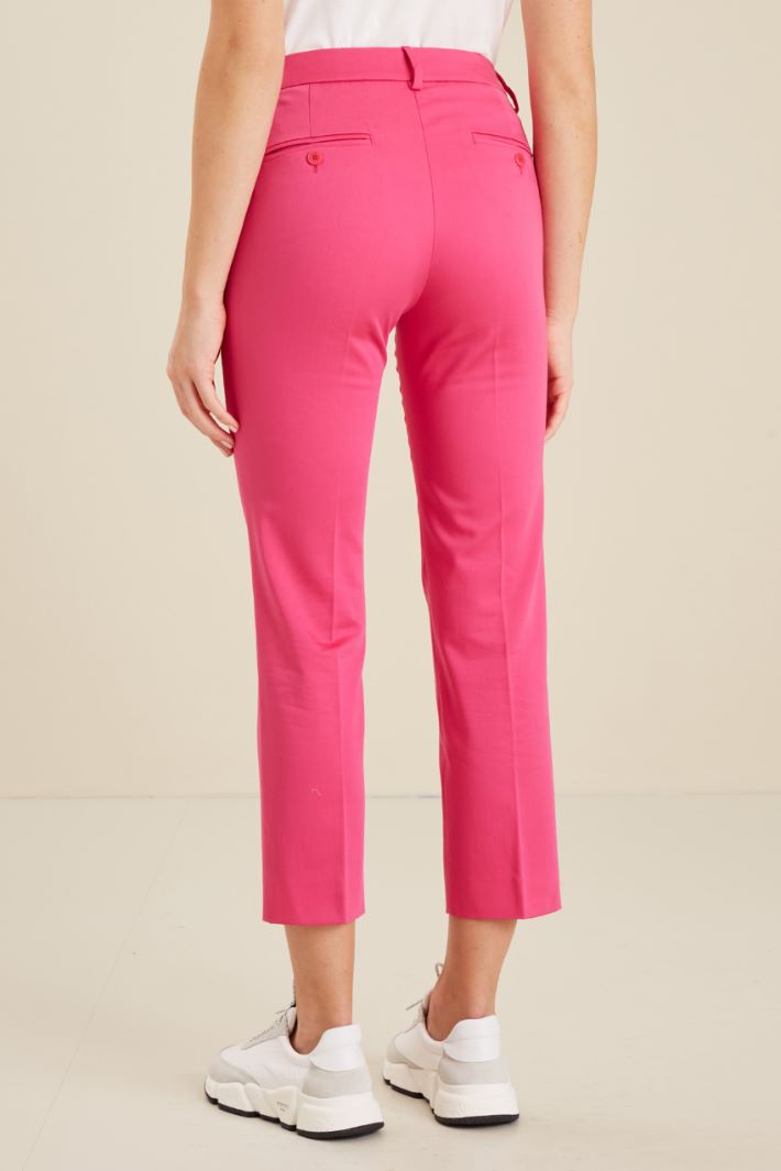 Pantaloni in raso di cotone - FUCSIA - Fashion Market - 4