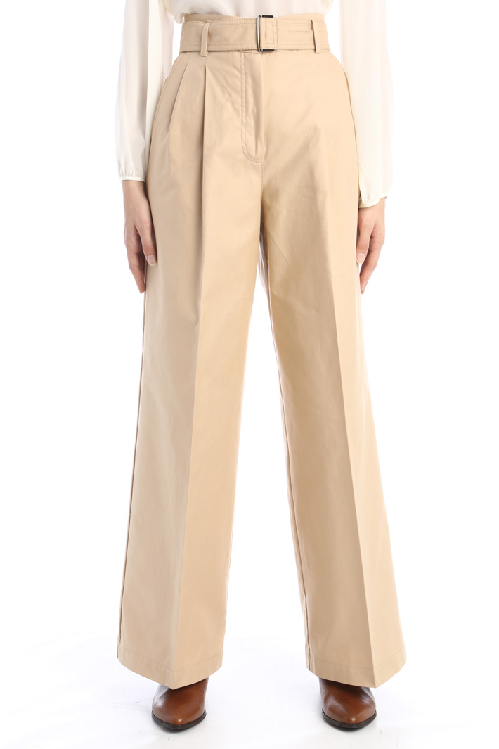 Pantaloni ampi in twill - BEIGE - Fashion Market - 5