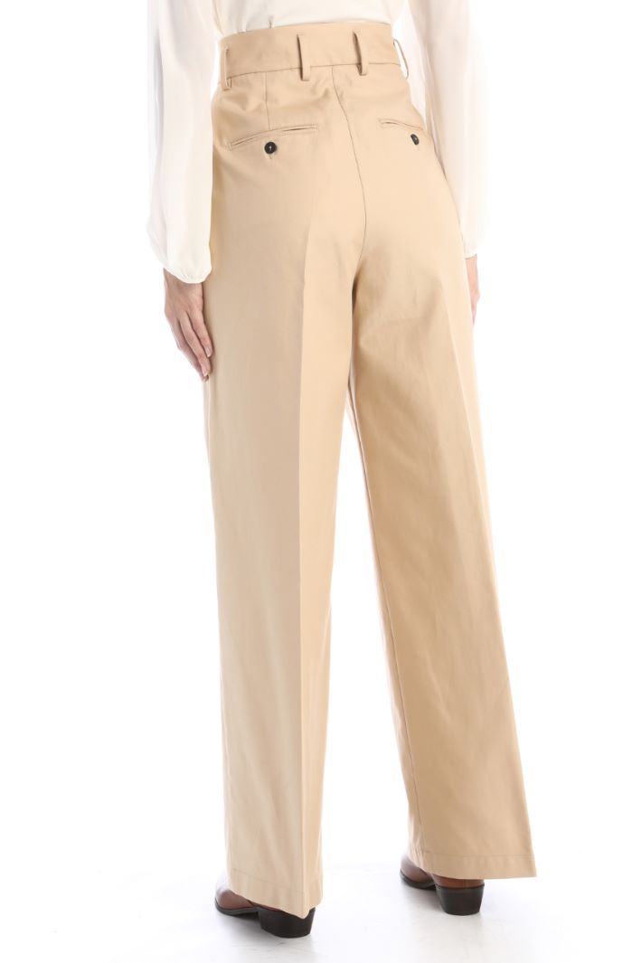 Pantaloni ampi in twill - BEIGE - Fashion Market - 4