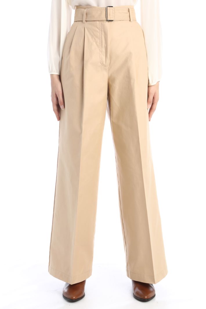 Pantaloni ampi in twill - BEIGE - Fashion Market - 2