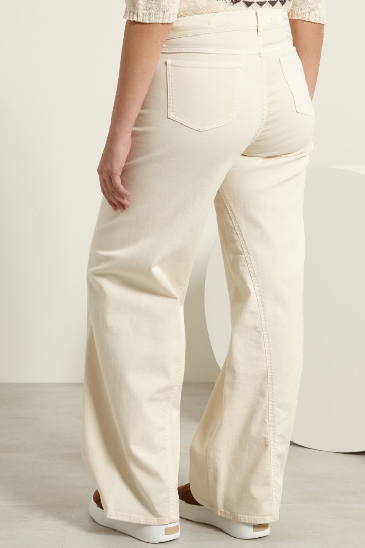 Pantaloni a palazzo in drill Fashion Market - 4