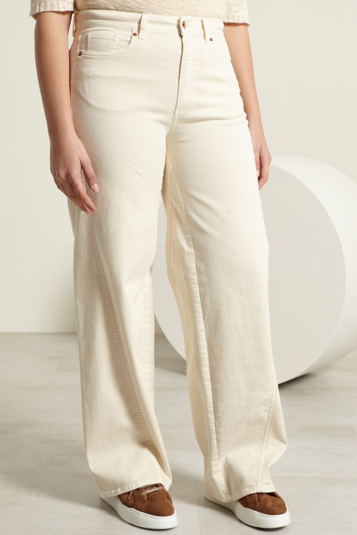 Pantaloni a palazzo in drill Fashion Market - 2