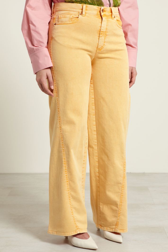 Pantaloni a palazzo in drill Fashion Market - 2