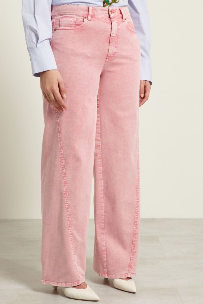 Pantaloni a palazzo in drill Fashion Market - 2